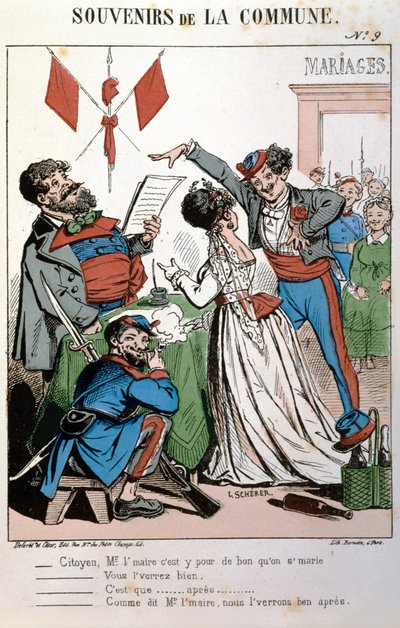 Ricordi della Comune, un matrimonio civile, 1871 da L. after Scherer